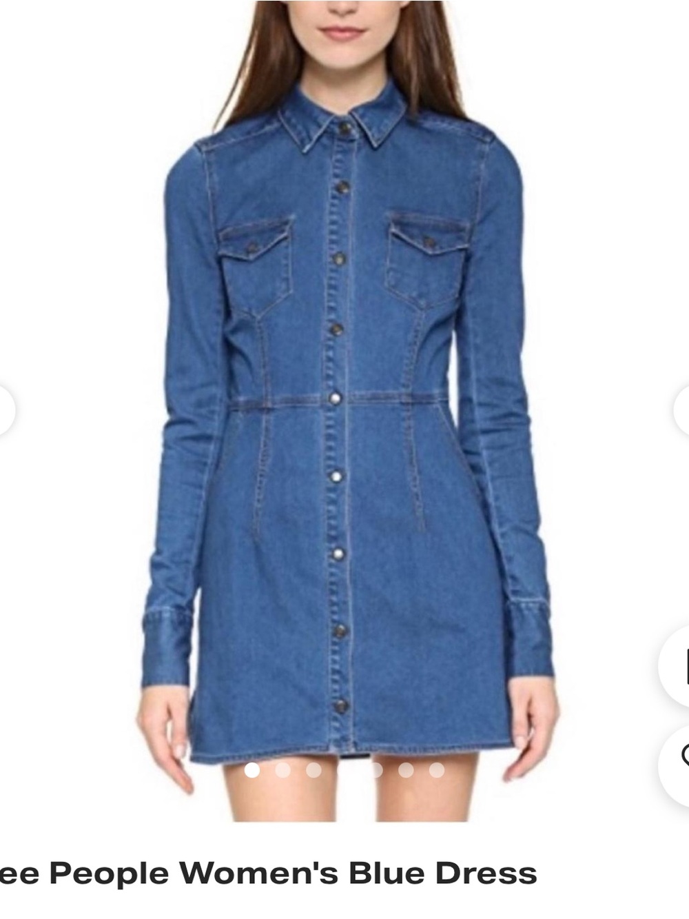 Free People Denim Shirt Dress - Blue